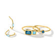 .90 ct. t.w. London and Swiss Blue Topaz Toi et Moi Ring in 14kt Yellow Gold
