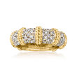 C. 1990 Vintage 1.35 ct. t.w. Diamond Station Ring in 18kt Yellow Gold