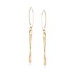 14kt Yellow Gold Open Circle and Twisted Bar Drop Earrings