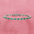 7.20 ct. t.w. Emerald Bracelet with Diamond Accents in Sterling Silver