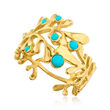 Turquoise Reef Ring in 18kt Gold Over Sterling