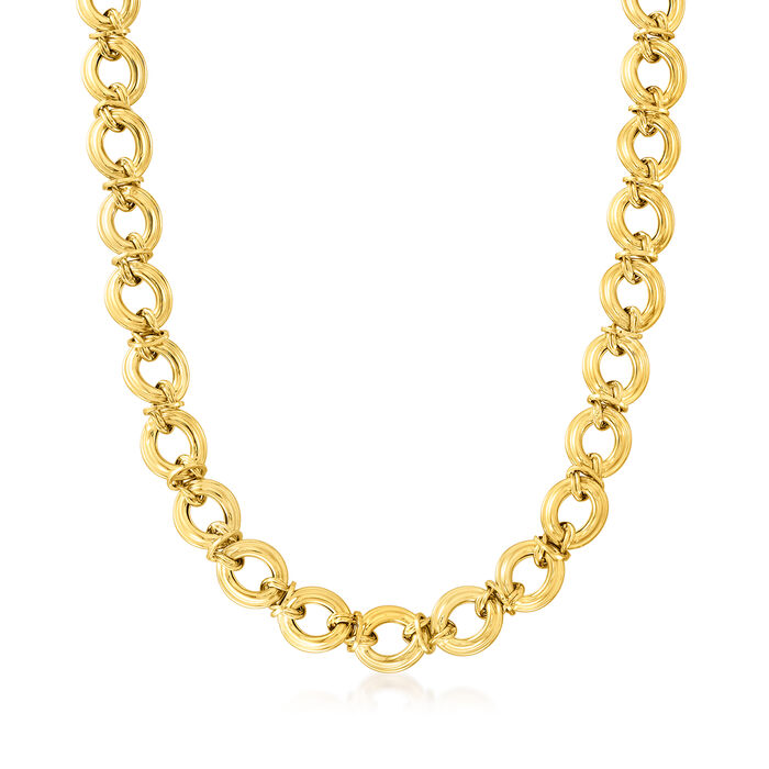Italian 14kt Yellow Gold Large-Link Necklace