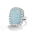 19.00 Carat Aquamarine and 2.60 ct. t.w. Sky Blue Topaz Ring in Sterling Silver