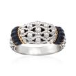 Andrea Candela &quot;La Corona&quot; Black Onyx Ring in 18kt Yellow Gold and Sterling Silver