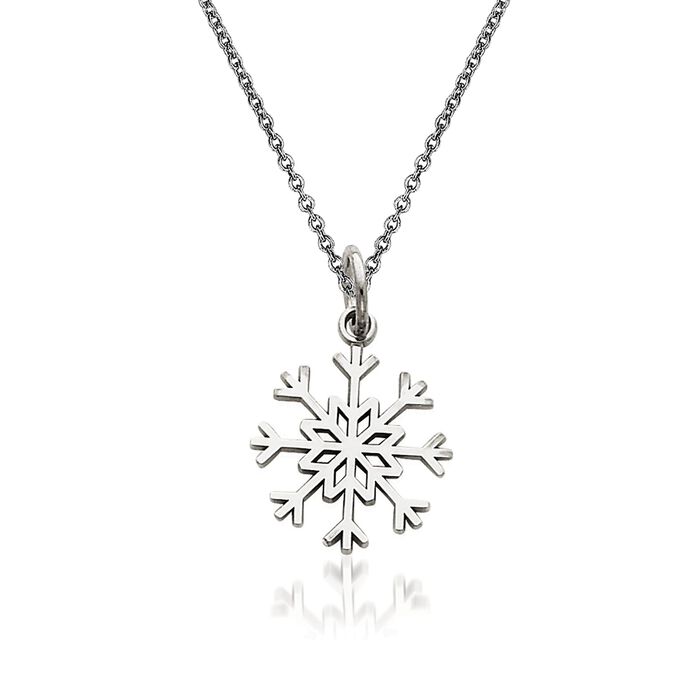 14kt White Gold Snowflake Pendant Necklace
