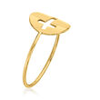 Italian 14kt Yellow Gold Cut-Out Cross Ring