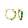 .40 ct. t.w. Emerald Huggie Hoop Earrings in 14kt Yellow Gold