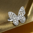 1.00 ct. t.w. Diamond Butterfly Ring in 14kt White Gold