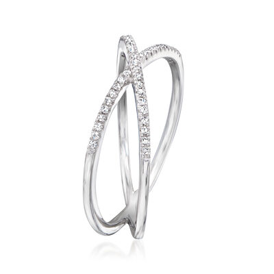 .10 ct. t.w. Diamond Crisscross Ring in Sterling Silver