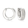 .25 ct. t.w. Diamond Two-Row Hoop Earrings in Sterling Silver