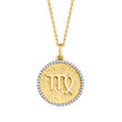 .20 ct. t.w. Diamond Zodiac Pendant Necklace in 18kt Gold Over Sterling 18-inch (Virgo)