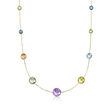 45.80 ct. t.w. Multi-Stone Bezel-Set Necklace in 14kt Yellow Gold