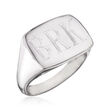 Italian Sterling Silver Personalized Rectangular Top Ring