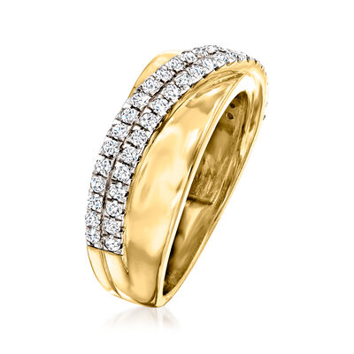 .50 ct. t.w. Diamond Crossover Ring in 18kt Gold Over Sterling