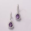 2.20 ct. t.w. Amethyst and .20 ct. t.w. Diamond Earrings in 14kt White Gold