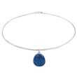 Lapis Drop Pendant Collar Necklace in Sterling Silver
