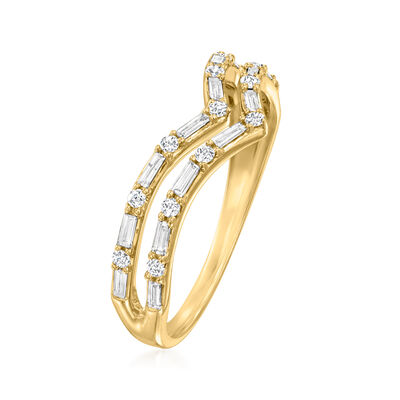 .33 ct. t.w. Diamond Open-Space Chevron Ring in 14kt Yellow Gold