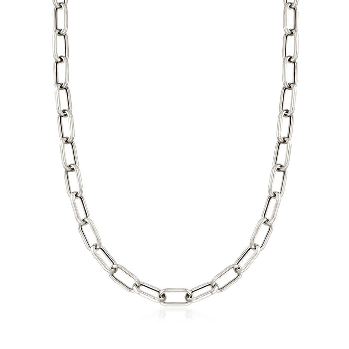 Italian Sterling Silver Paper Clip Link Necklace | Ross-Simons