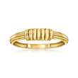 18kt Yellow Gold Ribbed-Center Ring
