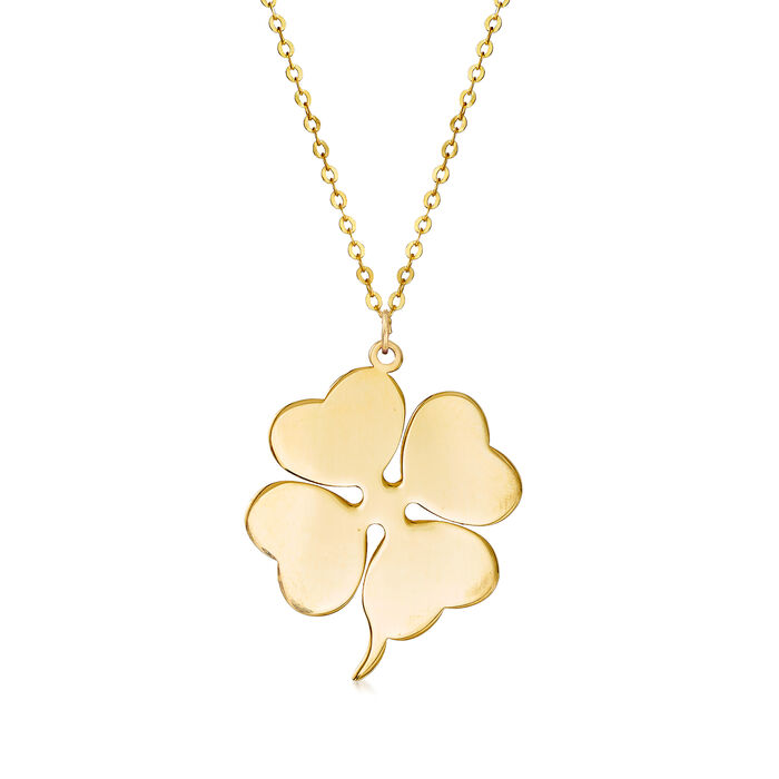 Italian 14kt Yellow Gold Four-Leaf Clover Necklace