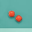 Coral Crown-Style Stud Earrings in Sterling Silver