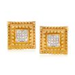 C. 1980 Vintage .80 ct. t.w. Pave Diamond Square Clip-On Earrings in 14kt Yellow Gold