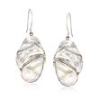20-22x14-16mm Cultured Baroque Pearl and Sterling Silver Oval Drop Earrings