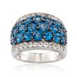 5.00 ct. t.w. London Blue and White Topaz Ring in Sterling Silver