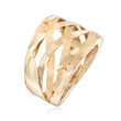 Italian 14kt Yellow Gold Open-Space Woven-Look Ring