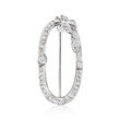 C. 1920 Vintage 1.20 ct. t.w. Diamond Oval Bow Pin in 14kt White Gold and Platinum