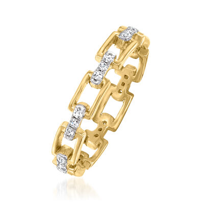 .20 ct. t.w. Diamond Link Ring in 18kt Gold Over Sterling Silver