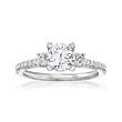 Gabriel Designs .46 ct. t.w. Diamond Engagement Ring Setting in 14kt White Gold