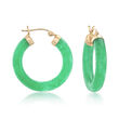 Jade Hoop Earrings with 14kt Yellow Gold