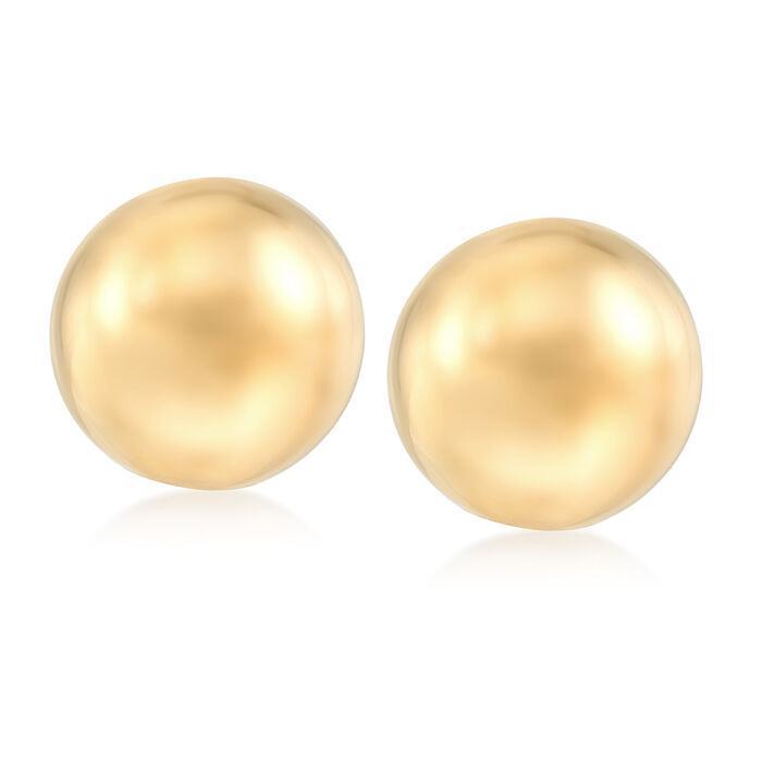 Italian 20mm 18kt Gold Over Sterling Dome Clip-On Earrings