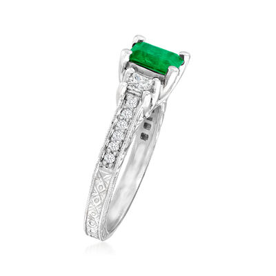 .70 Carat Emerald Ring with .41 ct. t.w. Diamonds in Platinum