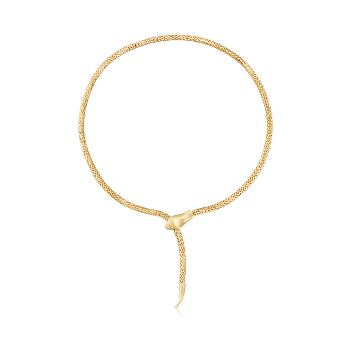 C. 2000 Vintage 14kt Yellow Gold Adjustable Snake Necklace