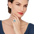 12.00 Carat Cushion-Cut Blue Topaz and .40 ct. t.w. Diamond Ring in 14kt Yellow Gold