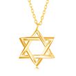 18kt Gold Over Sterling Silver Star of David Drop Necklace