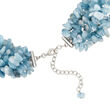 1150.00 ct. t.w. Aquamarine Bead Torsade Necklace with Sterling Silver