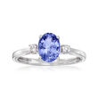 1.20 Carat Tanzanite Ring with .10 ct. t.w. Diamonds in 14kt White Gold