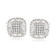 1.00 ct. t.w. Diamond Square Cluster Stud Earrings in 14kt White Gold