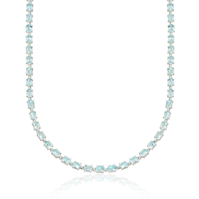 60.00 ct. t.w. Blue Topaz Necklace in Sterling Silver