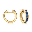 .80 ct. t.w. Sapphire Huggie Hoop Earrings in 14kt Yellow Gold