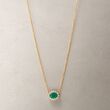 1.00 Carat Emerald and .28 ct. t.w. Diamond Necklace in 18kt Yellow Gold