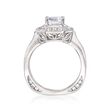 Simon G. 1.00 ct. t.w. Diamond Halo Engagement Ring Setting in 18kt White Gold