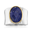 Lapis Ring in Sterling Silver with 14kt Yellow Gold