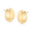 Italian 18kt Yellow Gold Oval Dome Earrings