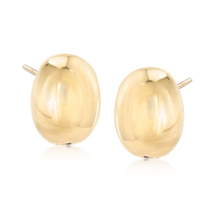 Italian 18kt Yellow Gold Oval Dome Earrings