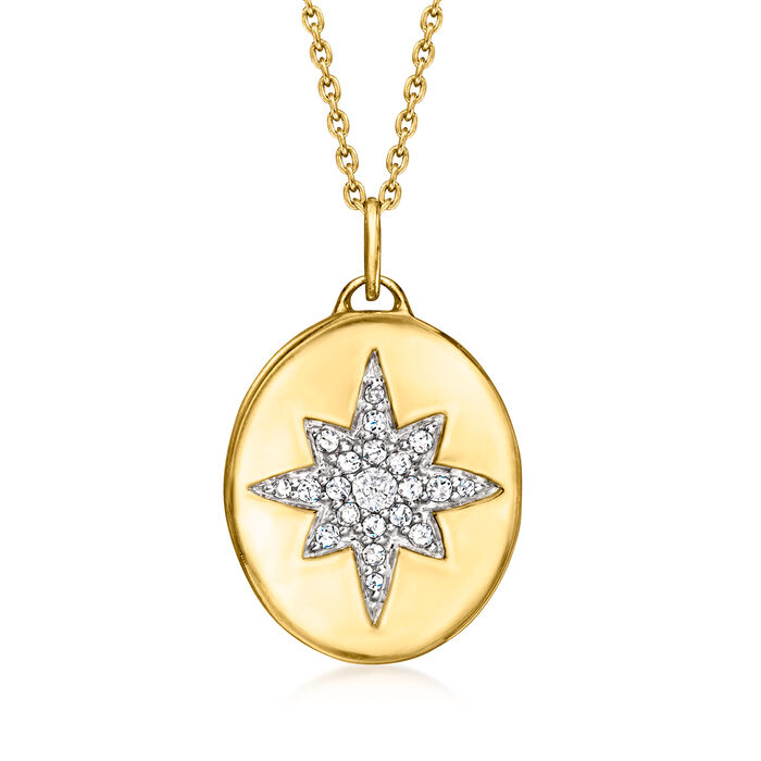 .20 ct. t.w. Diamond North Star Pendant Necklace in 18kt Gold Over Sterling