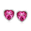 4.50 ct. t.w. Pink Topaz Heart Earrings in Sterling Silver